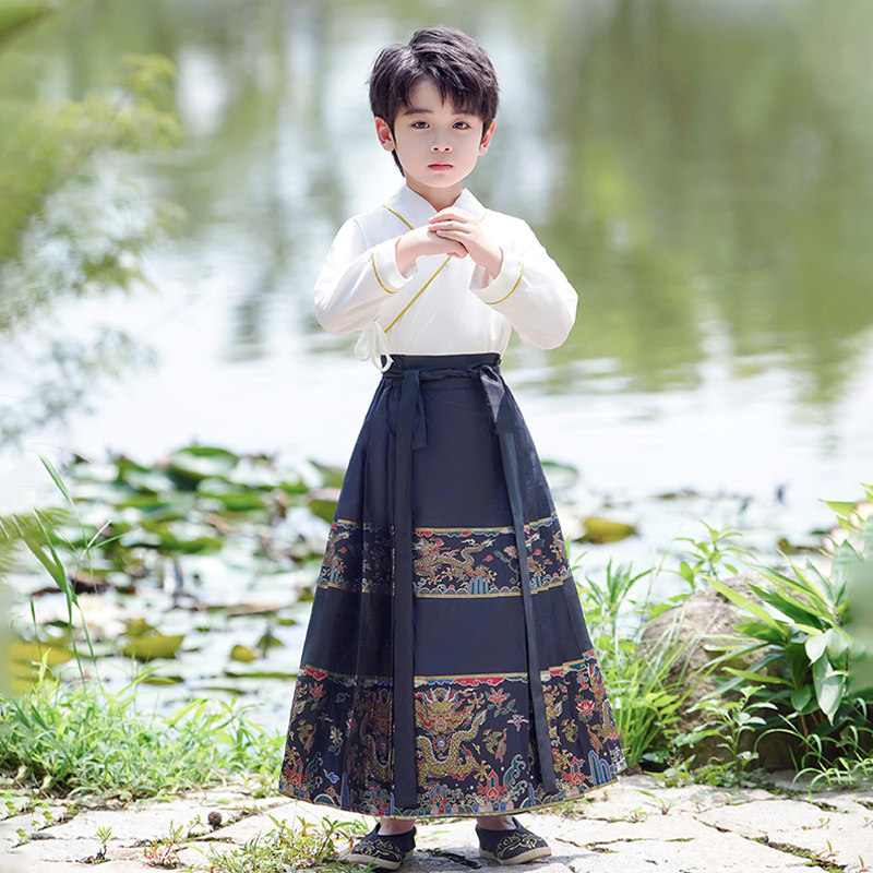 儿童马面裙国风套装秋季2024新款中国汉服男童古风男孩唐装演出服,童装/婴儿装/亲子装,唐装,淘宝优惠券,粉丝福利购,淘宝优惠卷