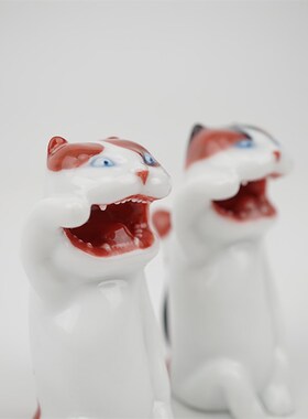 不仁斋 陶瓷雕塑系列 新品经典款 迷你招财猫摆件潮玩