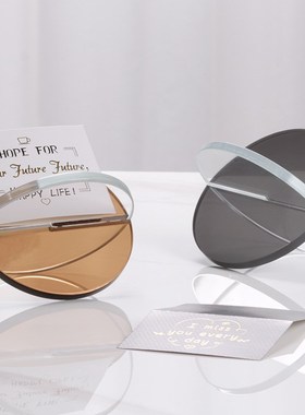 现代简约轻奢X圆形摆件样板房售楼处客厅茶几书房博古架软装饰品