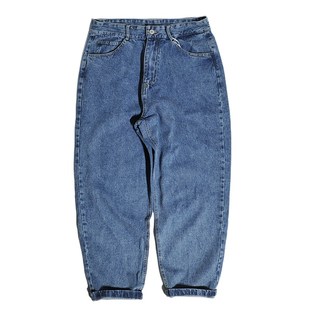 直筒廓形休闲萝卜裤 老爹复刻日系复古宽松锥形阔腿水洗工装 牛仔裤