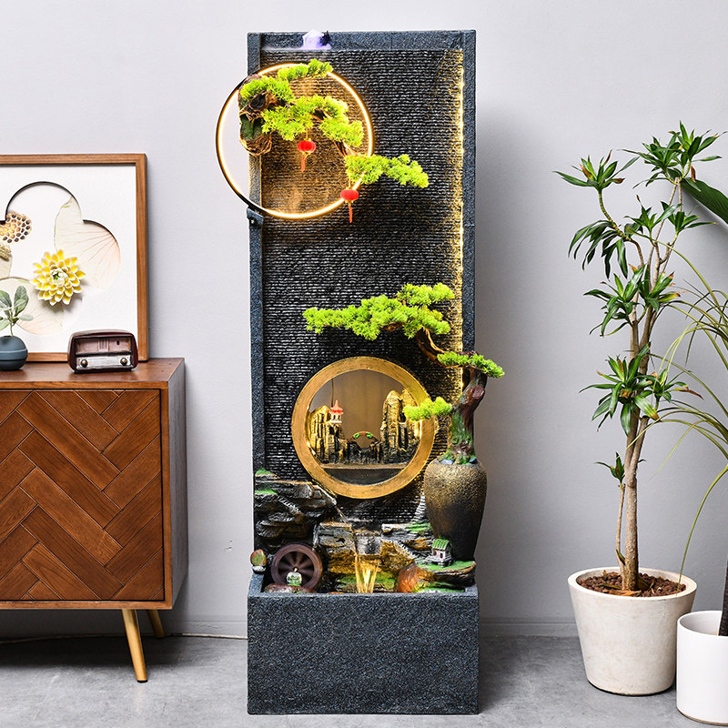 大型水幕墙假山流水喷泉客厅办公室新中式景观装饰品户外落地摆件,家居饰品,流水摆件,淘宝优惠券,粉丝福利购,淘宝优惠卷