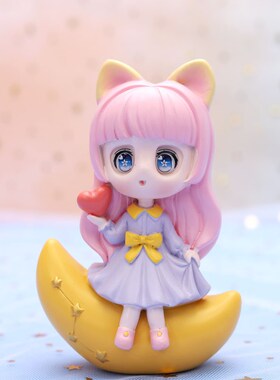 星河少女心卡通创意摆件生日蛋糕烘焙装饰品学生礼品树脂工艺品精