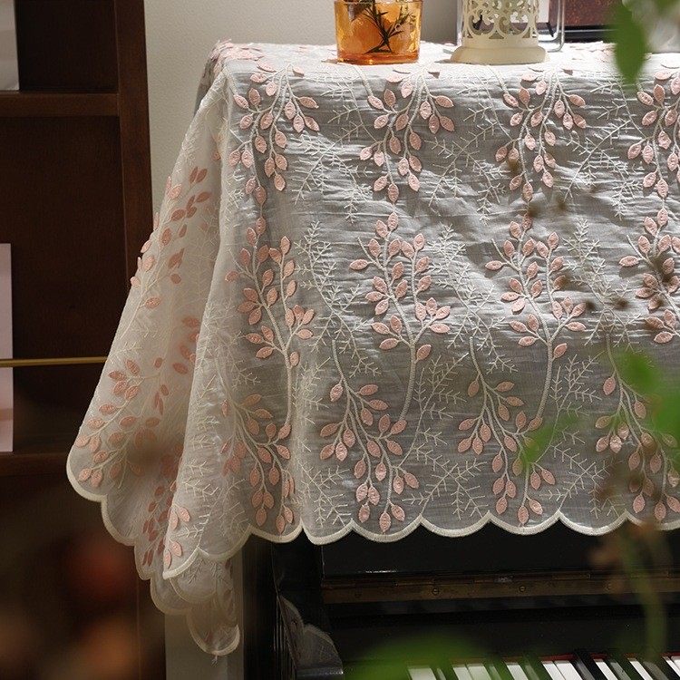 法式复古钢琴罩半罩美式钢琴防尘罩盖巾盖布轻奢高级感天丝绣花