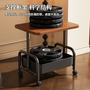 可移动小推车沙发边几储物架简易餐桌台复古床头柜置物架客厅茶几