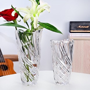 美式轻奢琉光水晶玻璃花瓶客厅样板间酒店插花装饰器皿摆件工之满