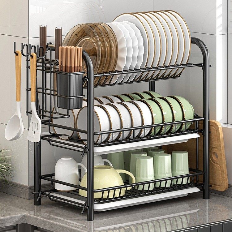 碗碟收纳架厨房置物架碗盘沥水架多功能家用放碗架碗柜碗筷收纳盒,厨房/烹饪用具,碗架,淘宝优惠券,粉丝福利购,淘宝优惠卷