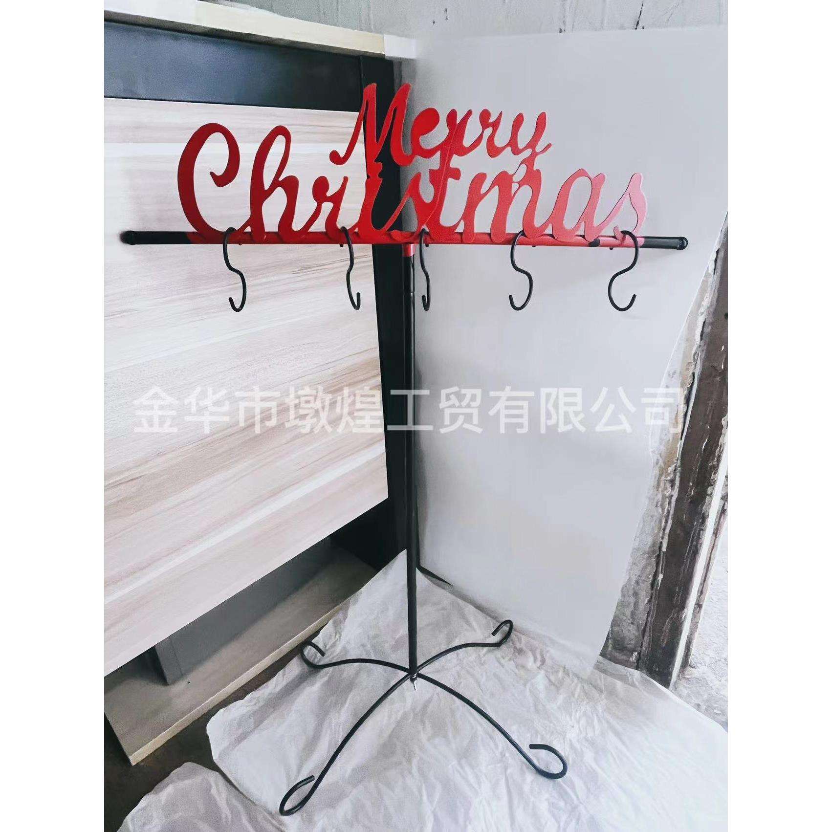 跨境新款圣诞节摆件圣诞袜架创意铁艺架子艺术装饰工艺品工厂直销
