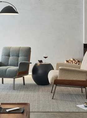 北欧daiki单人沙发椅轻奢休闲老板书房办公椅设计师实木高端简椅