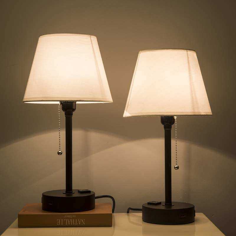 跨境亚马逊简约现代布艺台灯客厅卧室床头夜灯民宿酒店客房书房