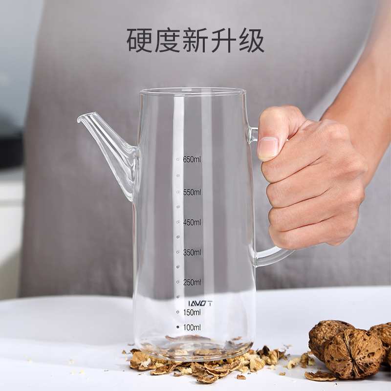 高硼硅玻璃油壶不锈钢不挂油大口径油瓶防滴漏酱醋壶瓶防滴漏设计