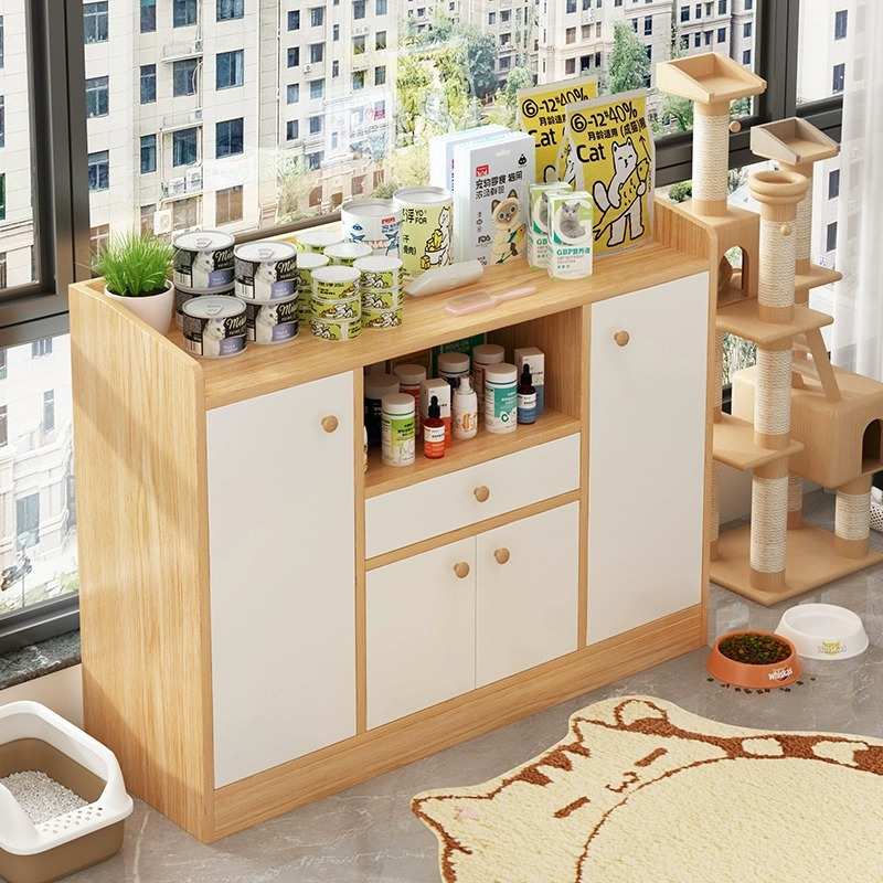 宠物用品收纳柜客厅置物柜家用简易经济型餐边柜大容量柜子储物柜