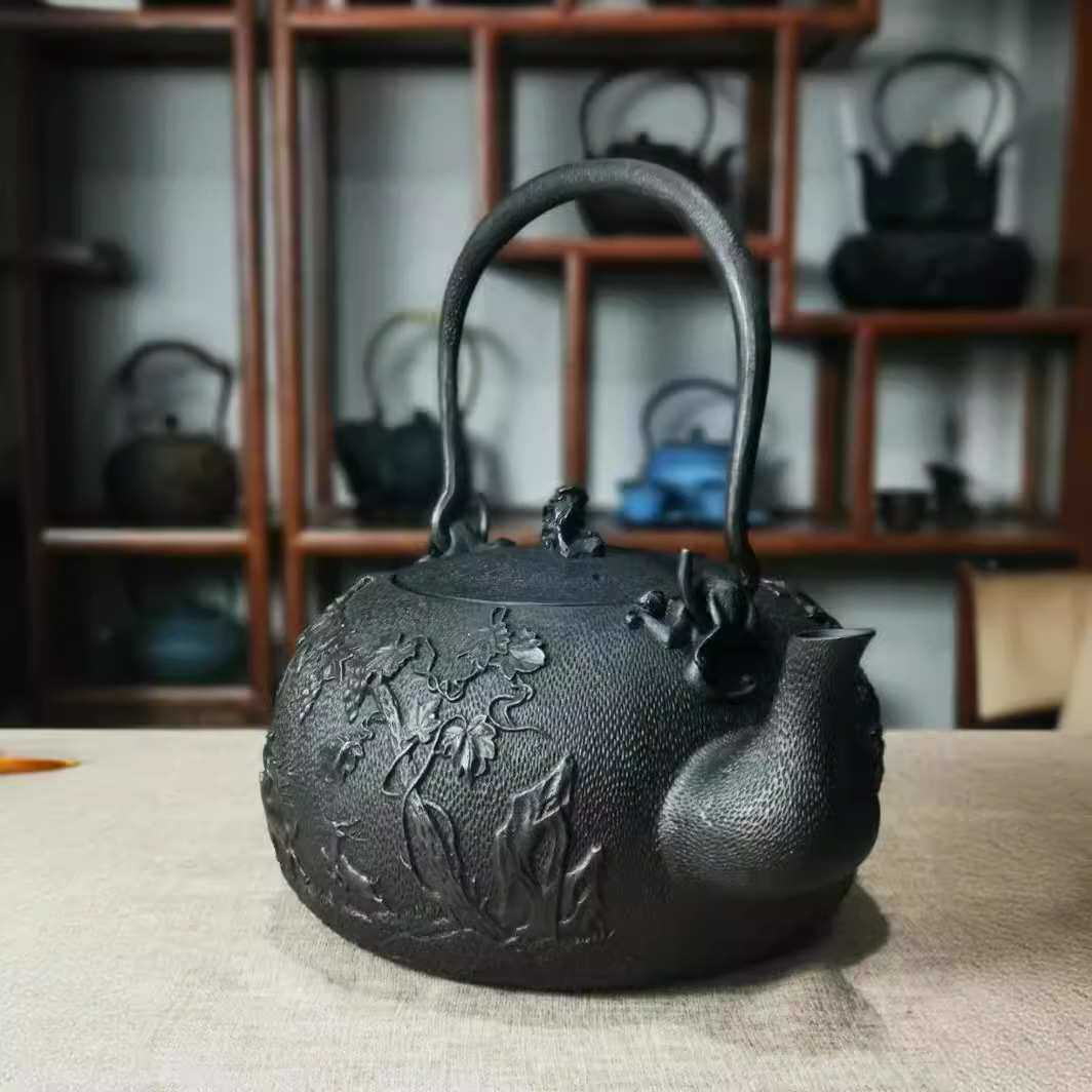 高颜值手工老铁壶五升大铁壶福禄寿铁壶特大款铸铁茶壶生铁壶茶具