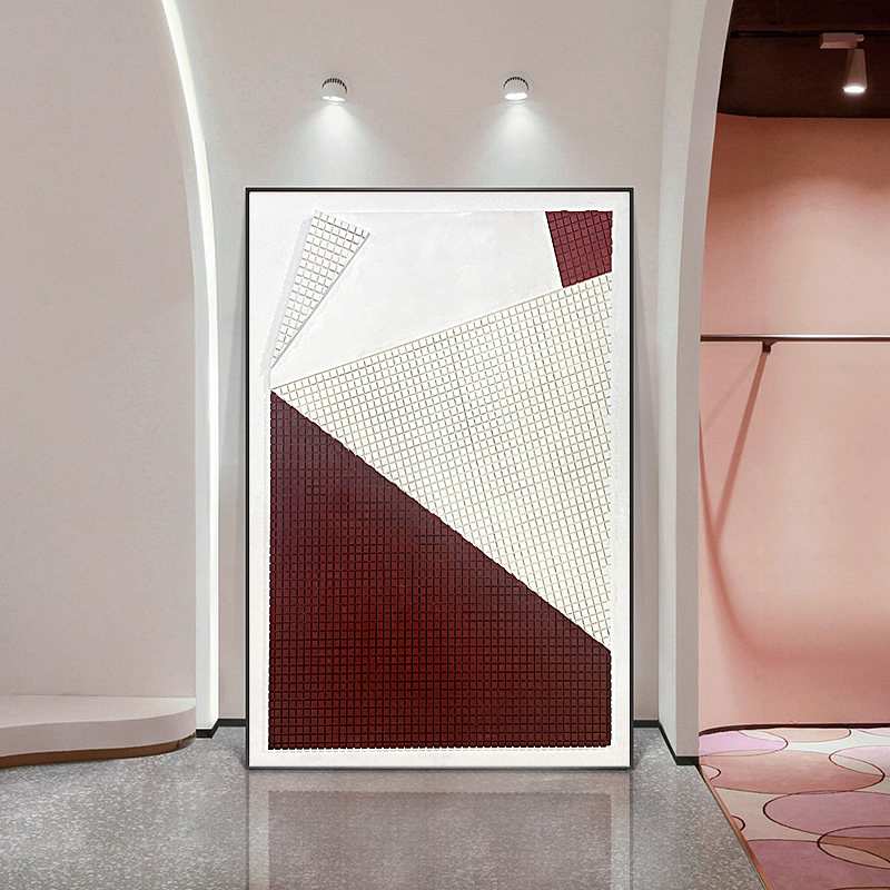 浮雕画落地玄关客厅装饰画样板间裸眼3d立体画视觉系抽象画纯手绘