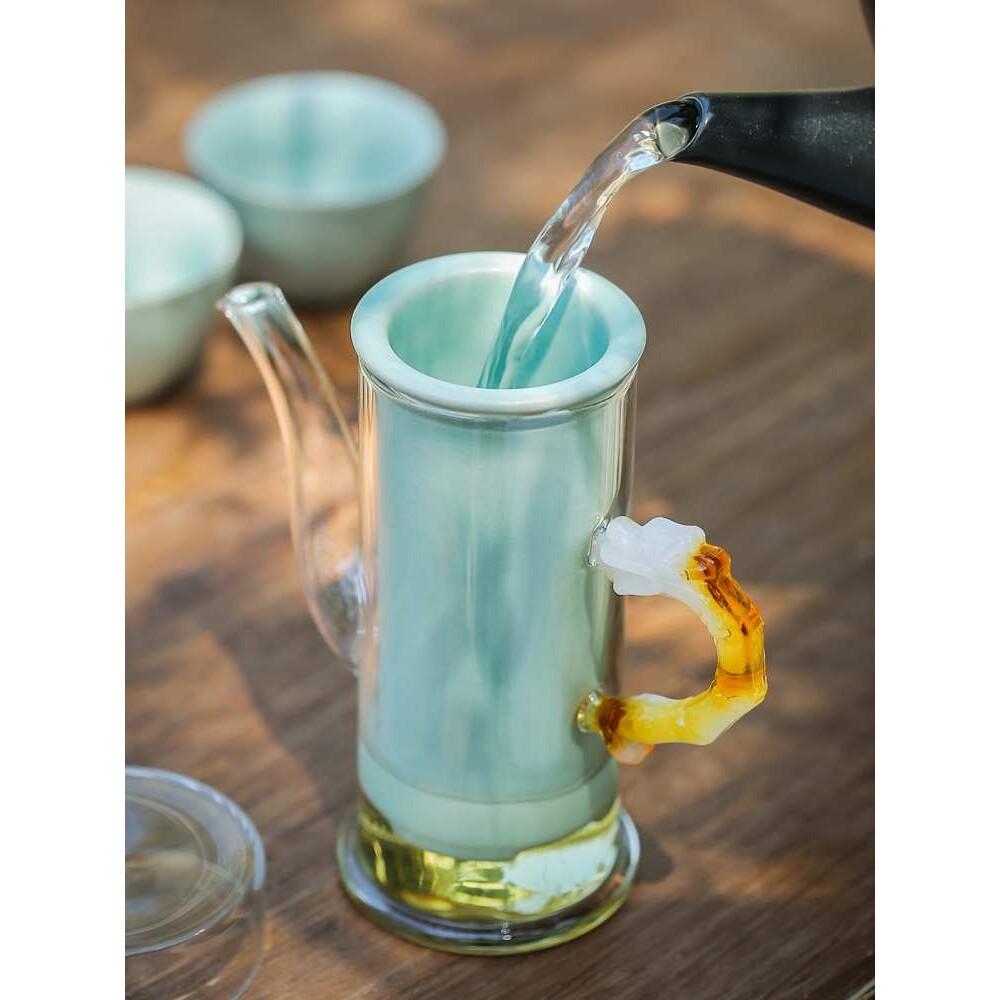 汝窑红茶茶具耐热玻璃哨子茶壶开片可养陶瓷过滤内胆杯泡茶器