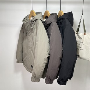 东隅桑榆冬季新款韩版连帽羽绒服男百搭潮流日系工装时尚保暖外套