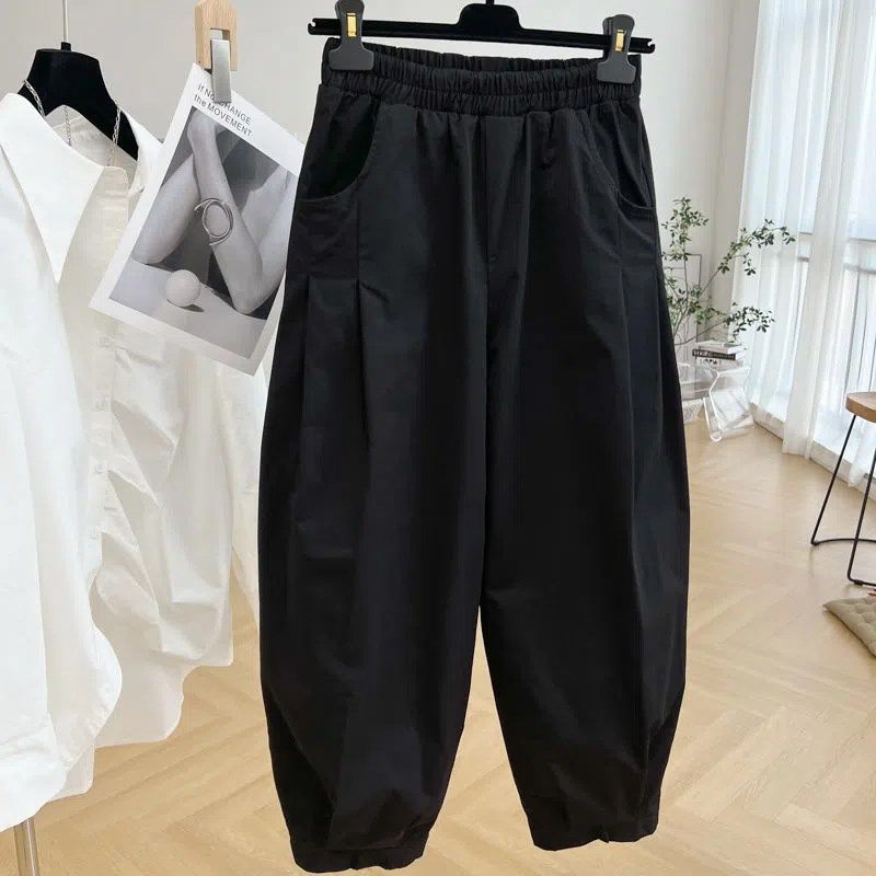 肥仔宽松特大码300斤韩版阔腿哈伦裤男女夏季薄款百搭休闲九分裤2,男装,休闲裤,淘宝优惠券,粉丝福利购,淘宝优惠卷