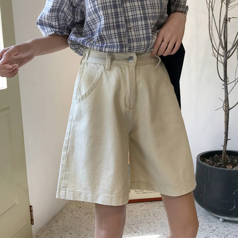 2024夏季新款短裤牛仔女大码胖妹妹宽松显瘦五分裤高腰阔腿学生潮图片