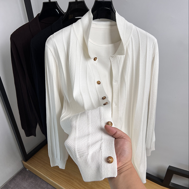 白色翻领开衫男针织衫春秋季纽扣薄款毛衣男外套纯色线衣男装外穿,男装,针织衫/毛衣,淘宝优惠券,粉丝福利购,淘宝优惠卷