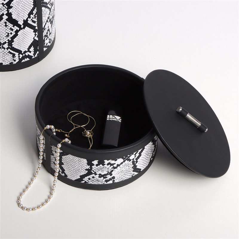 现代轻奢风高端皮革首饰盒带盖收纳盒家用客厅卧S室梳妆台创意摆