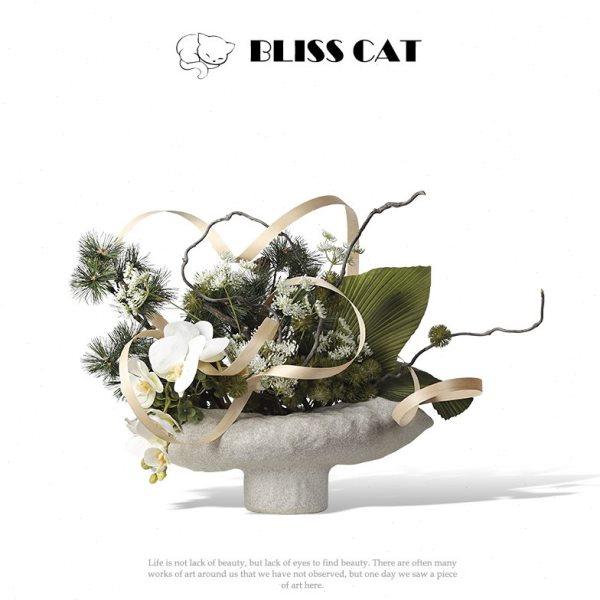 新中式艺术船形陶瓷花瓶绿植插花酒店花艺售楼处玄关长型摆件花器,家居饰品,花瓶,淘宝优惠券,粉丝福利购,淘宝优惠卷