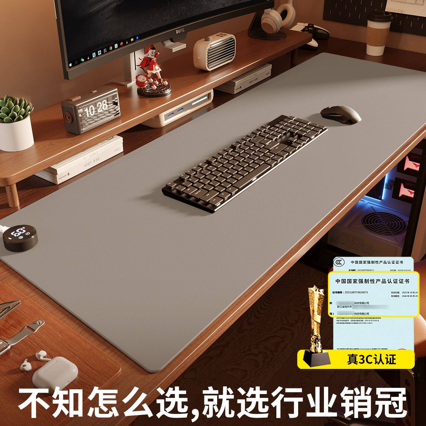 加热鼠标垫发热桌垫办公室桌面电脑桌冬天学生暖桌垫加热垫子大yk