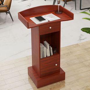 迎宾台简约现代主席台演讲台发言会议讲台主持桌子导购咨客接待台