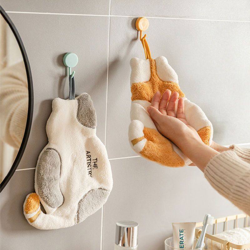 厨房擦手巾可挂式超强吸水珊瑚绒洗可爱猫咪卫生间手帕手布,家庭/个人清洁工具,厨房擦手巾,淘宝优惠券,粉丝福利购,淘宝优惠卷