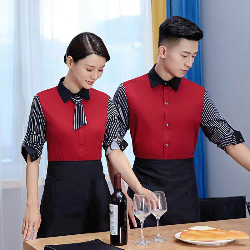 服务员工作服长袖秋冬快餐酒店餐厅工装饭店餐饮火锅店制服印