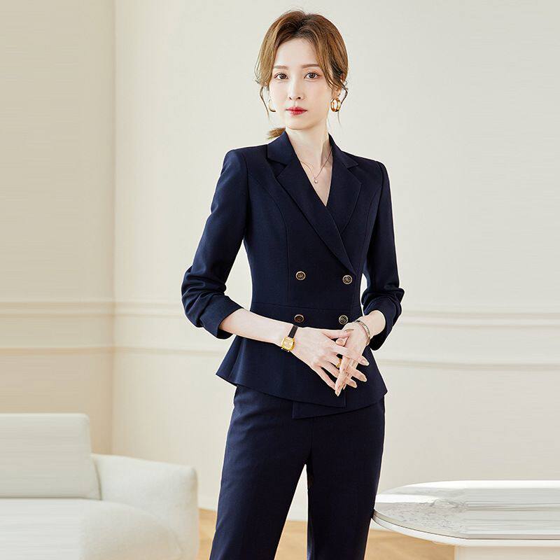 春秋季职业长袖西服套装白领酒店前台经理上班工作服正装商务西服