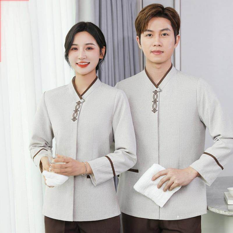 保洁工作服长袖秋冬季女酒店宾馆客房保洁员套装物业清洁工PA制服