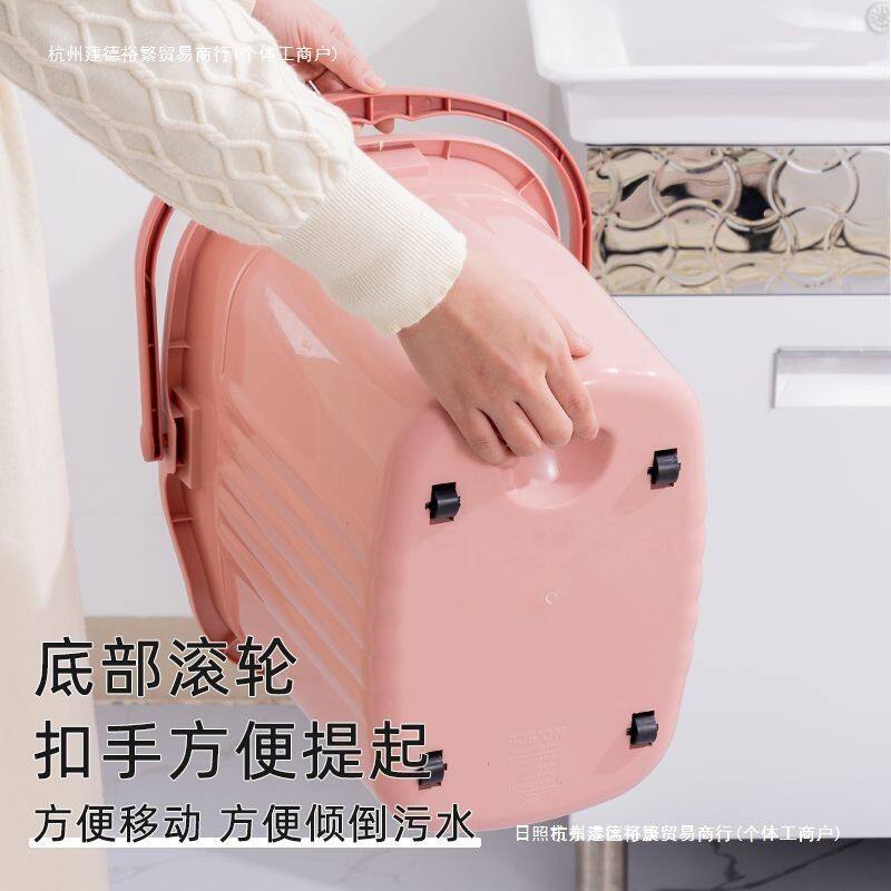 加厚大号带轮子拖地拖把桶塑料手提塑料挤水桶懒人免水洗拖地包邮