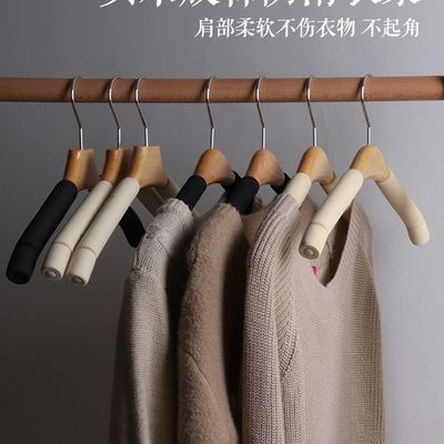 龙衣堂实木衣架防滑家用无痕防肩角多功能衣柜收纳挂钩木衣架