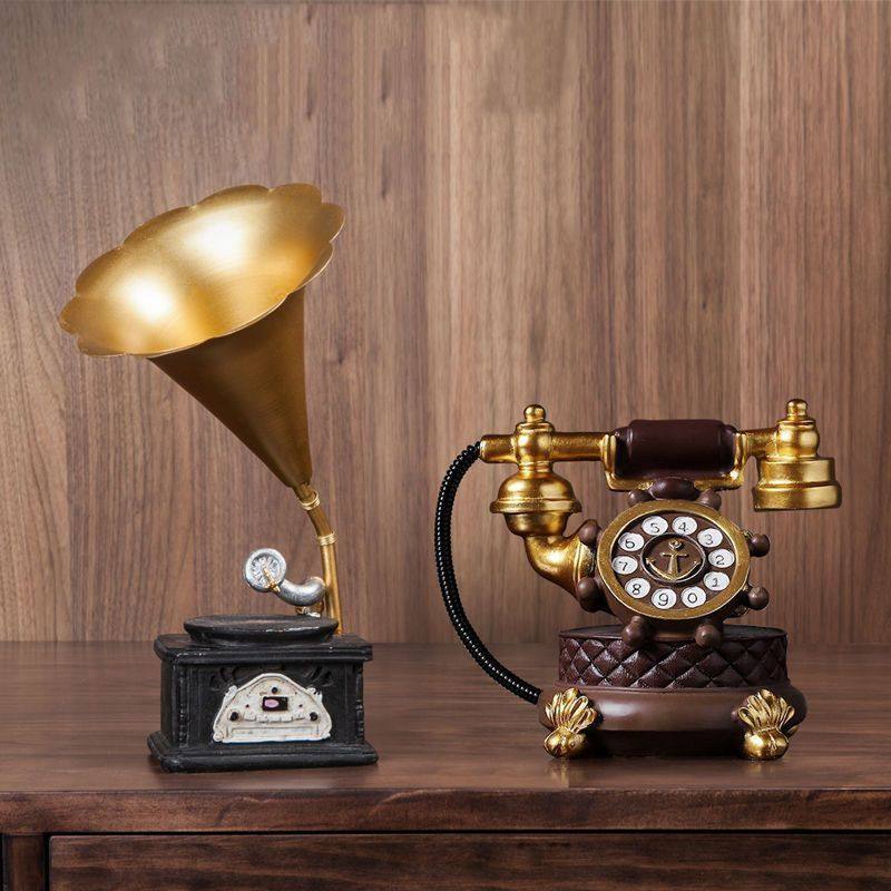 欧式复古模型老式仿真电话机摆件酒柜电视柜店铺客厅装饰品小摆设,生活电器,电话机(有绳/无绳/网络),淘宝优惠券,粉丝福利购,淘宝优惠卷