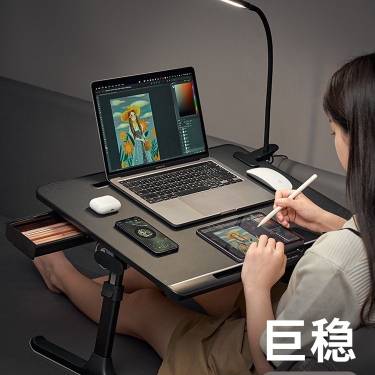 赛鲸床上电脑桌床用学习桌书桌笔记本放置台办公桌折叠小桌板宿舍