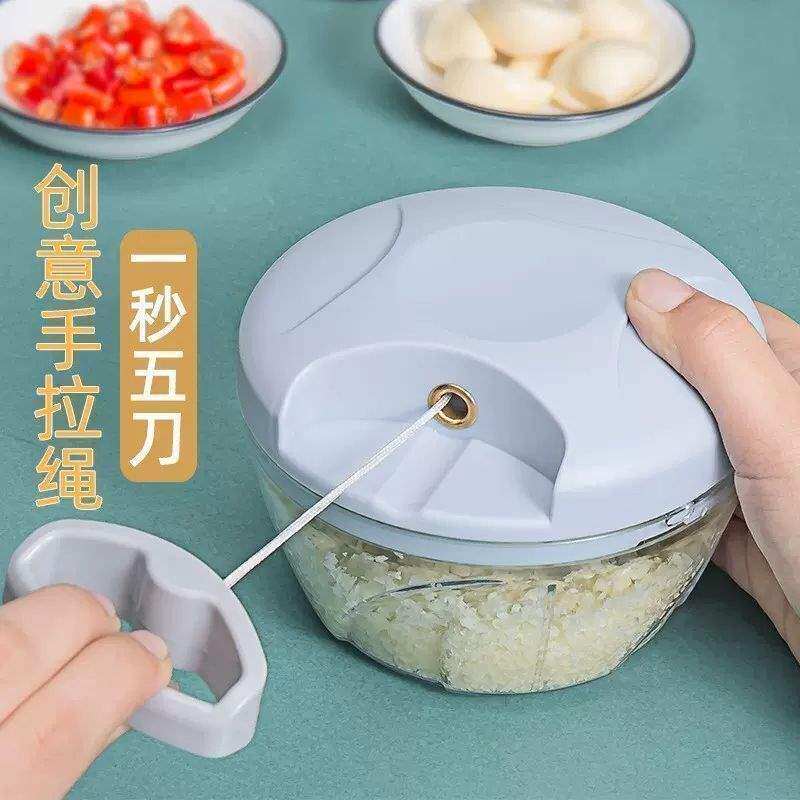 大号蒜泥厨房手动绞肉机手动搅蒜器切菜器家用拉蒜泥多功能搅碎器