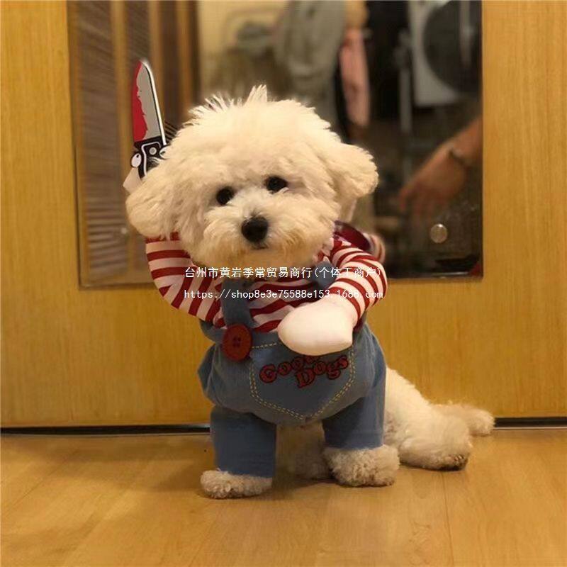 猫咪拿刀衣服搞笑搞怪服装小狗布偶银渐层变身装泰迪博美猫狗衣服