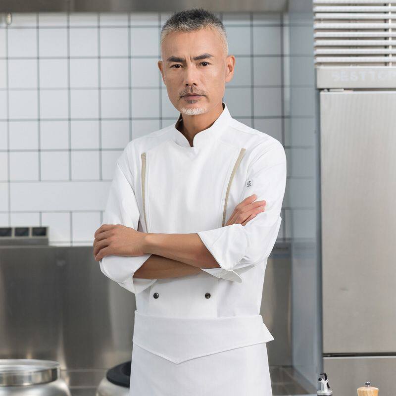 高端厨师工作服男女长袖秋冬款酒店西餐厅后厨房学校烘培工装