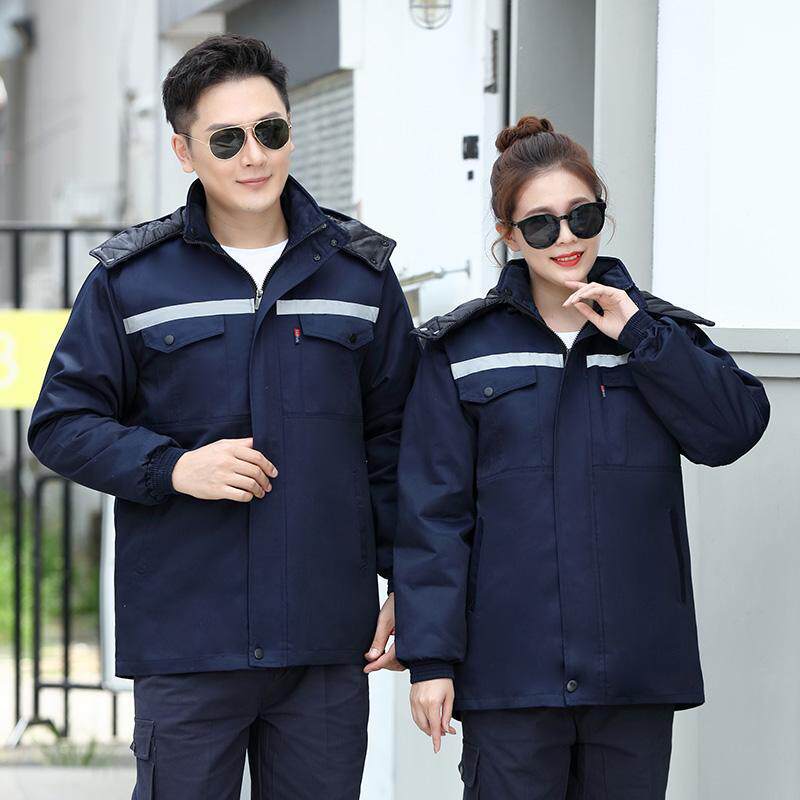 工作服棉服可脱卸劳保工作服工装定 制防寒棉衣工衣工地棉大衣