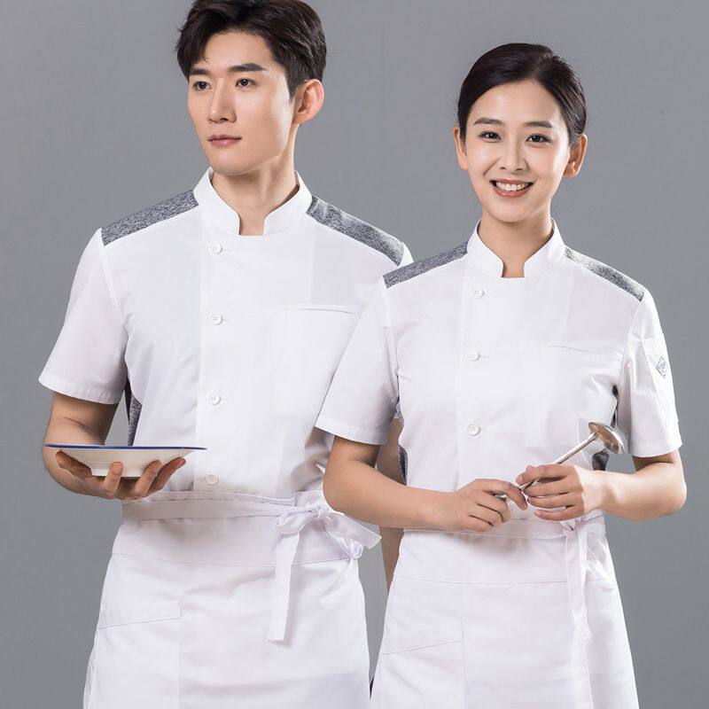 时尚新款耐洗耐穿厨师工作服帅气厨师服酒店厨房食堂工衣