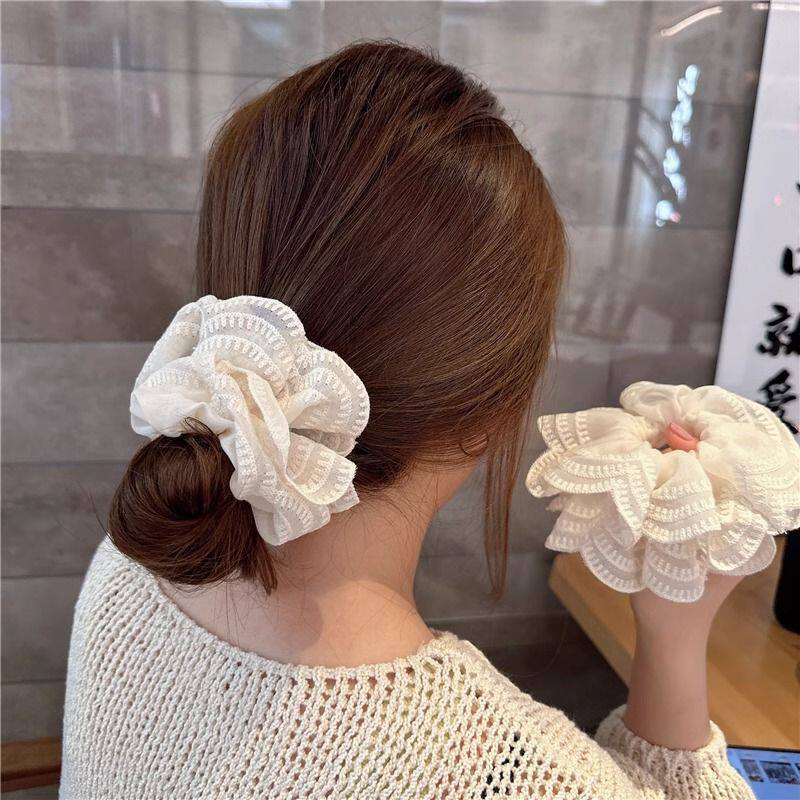 夏季发饰大肠发绳网红皮筋日韩少女皱褶发圈简约百搭净版丸子头