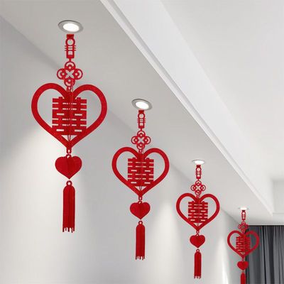 灯笼房客挂饰新房顶天吊顶女方天花高级装饰结婚喜字立体挂件天花