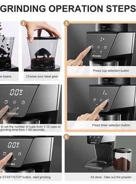 BioloMix电动锥盘咖啡研磨机磨豆机磨粉机Burr coffee grinder