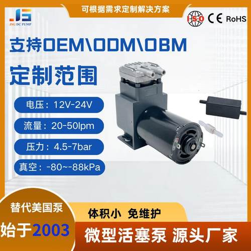 厂家直销无油迷你柱塞泵50L/min直流12V24V工业实验真空泵