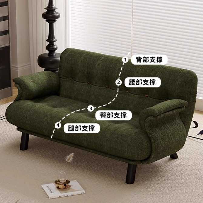 法式中古奶油风休闲椅双人小户型客厅懒人布艺高脚卧室单人沙发椅