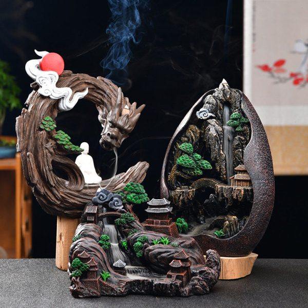 新款树脂假山祥龙倒流香炉茶香茶道摆件观赏倒流香薰中式,家居饰品,香薰炉,淘宝优惠券,粉丝福利购,淘宝优惠卷
