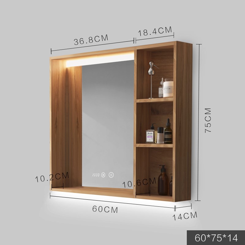 智能浴室镜柜壁挂墙式厕所卫生间洗手间镜子带P置物架带灯单独镜