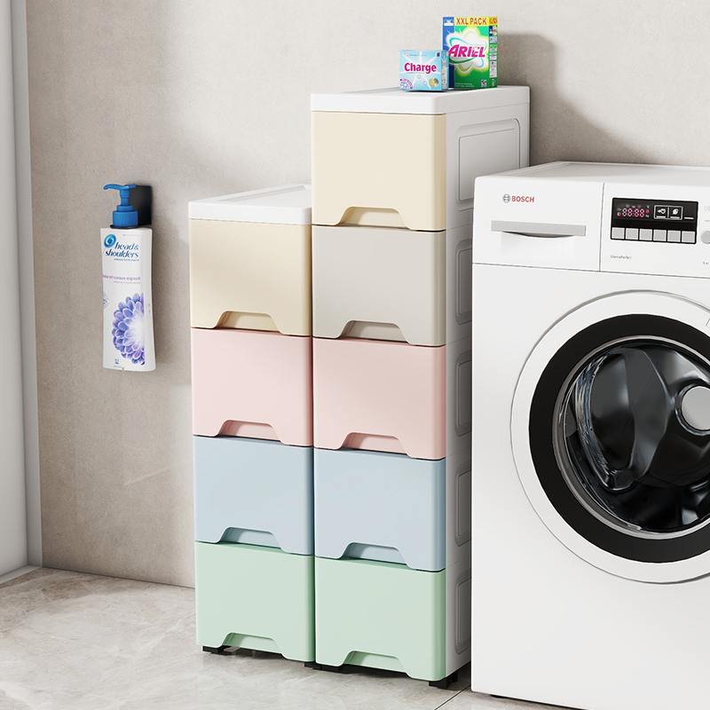 抽屉式夹缝收纳箱家用极窄侧边立柜卫H生间缝隙储物盒厨房置物架