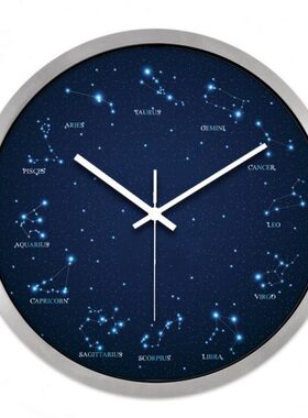 HktvIC电子T创意潮流小猫82酒吧客厅装饰A挂钟石英钟表星空H1疯图