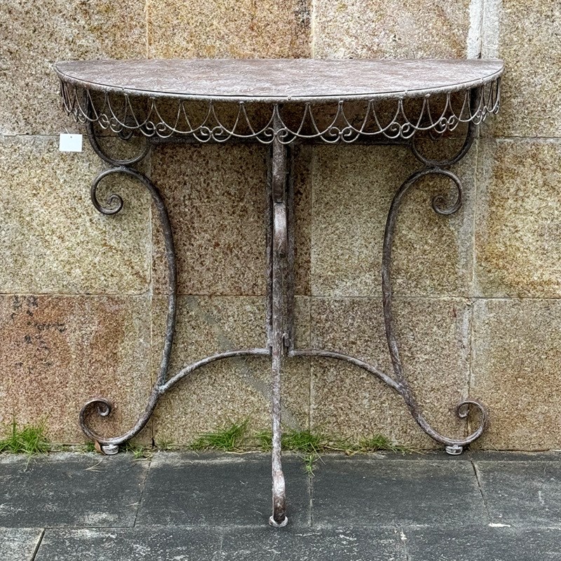 出口订单欧式露台铁艺玄关桌子户外庭院阳台P半圆花架靠墙置物架