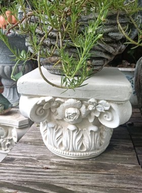 欧式罗马柱子花盆园庭院别墅阳台装饰复古做旧置落地底Y座摆件花